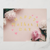 ピンクモダンの母の日 箔シーズンポストカード (正面)