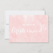 ピンクモダンの水の色あなたは私のブライドメイド 招待状 (正面)