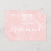 ピンクモダンの水の色あなたは私のブライドメイド 招待状 (正面/裏面)