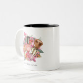 ピンクモダンの水の色のメイクアップアーティストシガーリーック ツートーンマグカップ (正面左)