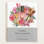 ピンクモダンの水の色のメイクアップアーティストシガーリーック プランナー手帳 (正面)