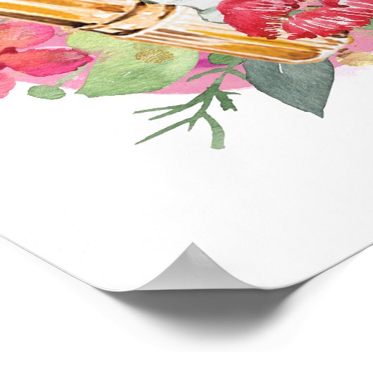 ピンクモダンの水の色のメイクアップアーティストシガーリーック ポスター (角)