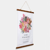 ピンクモダンの水の色のメイクアップアーティストシガーリーック 吊り下げ型タペストリー (傾斜あり)