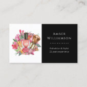 ピンクモダンの水の色のメイクアップアーティストシガーリーック 名刺 (正面)