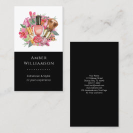 ピンクモダンの水の色のメイクアップアーティストシガーリーック 名刺