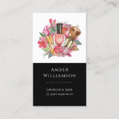 ピンクモダンの水の色のメイクアップアーティストシガーリーック 名刺 (正面)