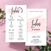 ピンクモダンの水の色のラッシュエクステンションアフターケア 名刺