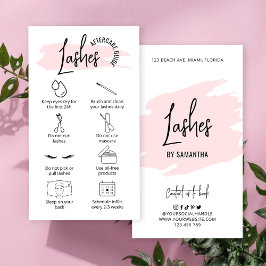 ピンクモダンの水の色のラッシュエクステンションアフターケア 名刺