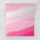 ピンクモダンの水の色の写真結婚の折り畳み プレイスカード (内部開封)