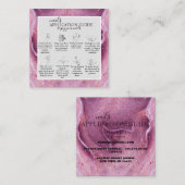 ピンクモダンの水の色の爪、 ネイル応用ガイド スクエア名刺 (正面/裏面)