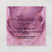 ピンクモダンの水の色の爪、 ネイル応用ガイド スクエア名刺 (裏面)