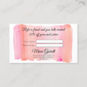 ピンクモダンの水の色ブラシストローク共有愛 紹介カード (裏面)