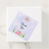 ピンクモダンの水カラーフローラフレームありがとう フェイバータグ (インサイチュ)