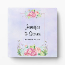 ピンクモダンの水彩フローラフレ結婚ーム