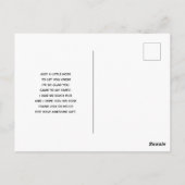 ピンクモダンの水彩フローラブーケありがとう ポストカード (裏面)