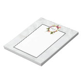 ピンクモダンの水彩フローラブーケモノグラム ノートパッド (回転)