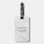 ピンクモダンの水彩フローラブーケモノグラム ラゲッジタグ (裏面縦)