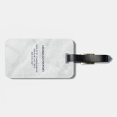 ピンクモダンの水彩フローラブーケモノグラム ラゲッジタグ (裏面横)