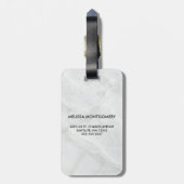 ピンクモダンの水彩フローラブーケモノグラム ラゲッジタグ (裏面縦)