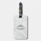 ピンクモダンの水彩フローラブーケモノグラム ラゲッジタグ (裏面縦)