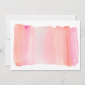 ピンクモダンの水彩ブラシストロークパーソナライズされた ノートカード (裏面)