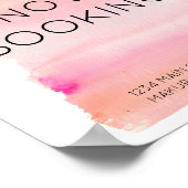 ピンクモダンの水彩ブラシストローク ポスター (角)