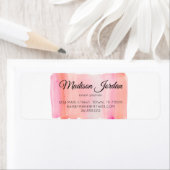 ピンクモダンの水彩ブラシストローク ラベル (インサイチュ)