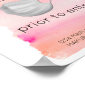 ピンクモダンの水彩ブラシ顔マスクが必要 ポスター (角)