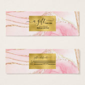 ピンクモダンの水彩及び金箔 (正面&裏面)