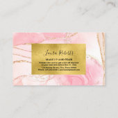 ピンクモダンの水彩及び金箔 割引カード (裏面)