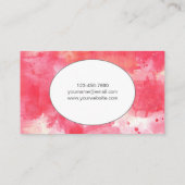 ピンクモダンの水彩抽象芸術 名刺 (裏面)