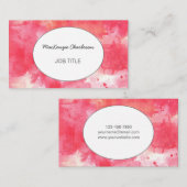 ピンクモダンの水彩抽象芸術 名刺 (正面/裏面)