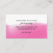 ピンクモダンの水彩洗剤 |名刺 名刺 (裏面)