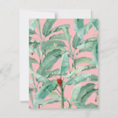 ピンクモダンの水彩熱帯バナナパーム葉 ノートカード (裏面)