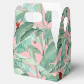 ピンクモダンの水彩熱帯バナナパーム葉 フェイバーボックス (オープン)