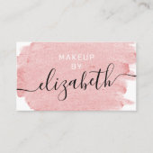 ピンクモダンの水彩画メイクアップアーティスト 名刺 (正面)