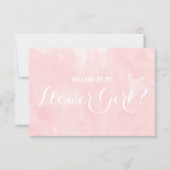 ピンクモダンの水彩私の花の女の子か 招待状 (正面)