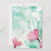 ピンクモダンの水彩花ブライダルシャワー 招待状 (裏面)