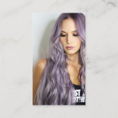 ピンクモダンの水色のはっきりした美容師写真 名刺 (裏面)