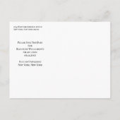 ピンクモダンの水色の卒業式が日付を救う 案内ポストカード (裏面)