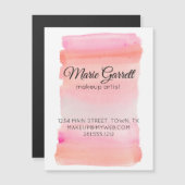 ピンクモダンの水色ブラシストローク磁気カード (正面/裏面)