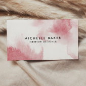 ピンクモダンの水色 名刺