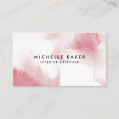 ピンクモダンの水色 名刺 (正面)