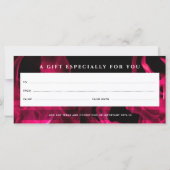 ピンクモダンの炎のカスタムロゴギフト券 (裏面)