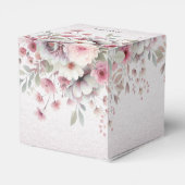 ピンクモダンの白いフローラ特典ボックス フェイバーボックス (裏面サイド)