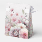 ピンクモダンの白いフローラ特典ボックス フェイバーボックス (裏面サイド)