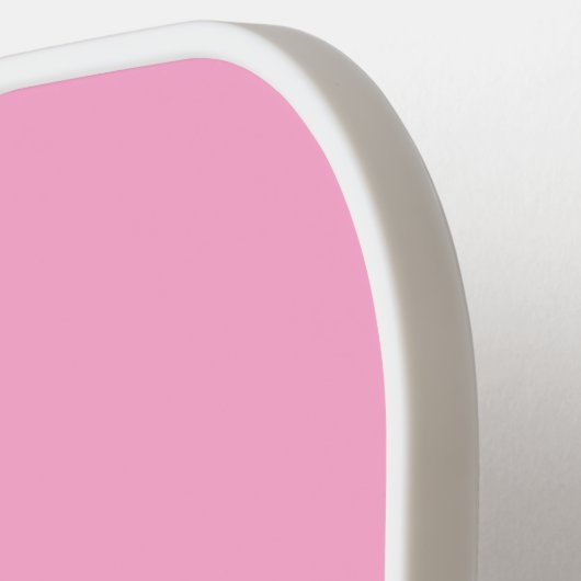 ピンクモダンの白シックなスクリプパーソナライズされたト ピックルボールラケット (左詳細)