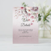 ピンクモダンの白フローラ詳細エンクロージャカード エンクロージャーカード (スタンド正面)