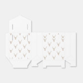 ピンクモダンの白ヴィンテージフローラ鹿の頭 フェイバーボックス (折り畳みなし)