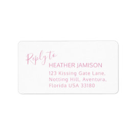 ピンクモダンの白結婚色の住所 シール